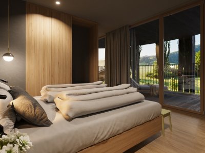 So werden die Zimmer in der gerade entstehenden Kraftquelle Fanny in Maierhöfen bald aussehen.