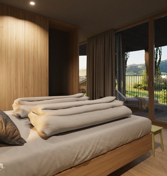 So werden die Zimmer in der gerade entstehenden Kraftquelle Fanny in Maierhöfen bald aussehen.