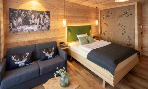Einblick in ein Zimmer im Landgasthof Hubertus in Apfeltrang.