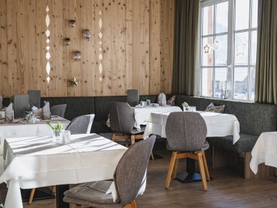 Das Restaurant des Genuss & Aktivhotel Sonnenburg in Riezlern.