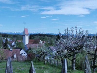 Ausblick auf Amtzell, wo sich das Boutique-Hotel Zum Schloss befindet.
