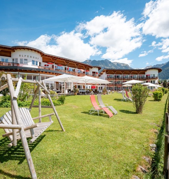 Alpenhof Oberstdorf Hotel & SPA Garten Blick auf den Garten im Alpenhof Oberstdorf Hotel & Spa in Oberstdorf.