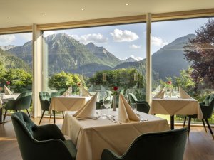 Das Restaurant mit Ausblick im Hotel Prinz-Luitpold-Bad in Bad Hindelang