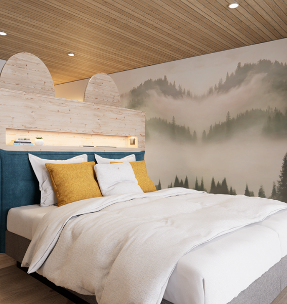 NaturZEIT Zimmer Ein Zimmer des Hotel NaturZEIT in Füssen.