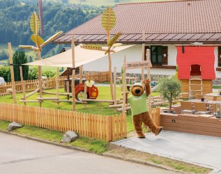 Der Spielplatz des Mondi Resort Oberstaufen in Oberstaufen.