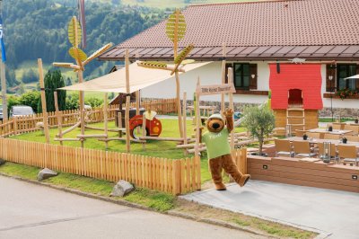 Der Spielplatz des Mondi Resort Oberstaufen in Oberstaufen.