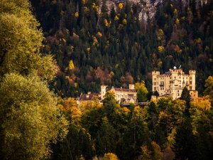 Das Schloss im Herbst in Schwangau beim Hotel Helmer.