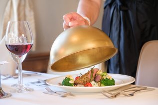 Eine Speise im Restaurant im Hotel Mohren in Oberstdorf.