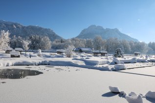 Die Aussicht im Winter vom Das König Ludwig in Schwangau.