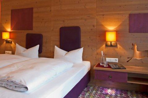 Einblick in eines der Zimmer im Hotel Bannwaldsee in Halblech