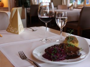 Ansprechend angerichtete Speise im Hotel Mohren in Oberstdorf