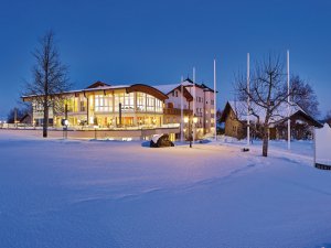 Außenansicht vom Hanusel Hof in Weitnau im Winter