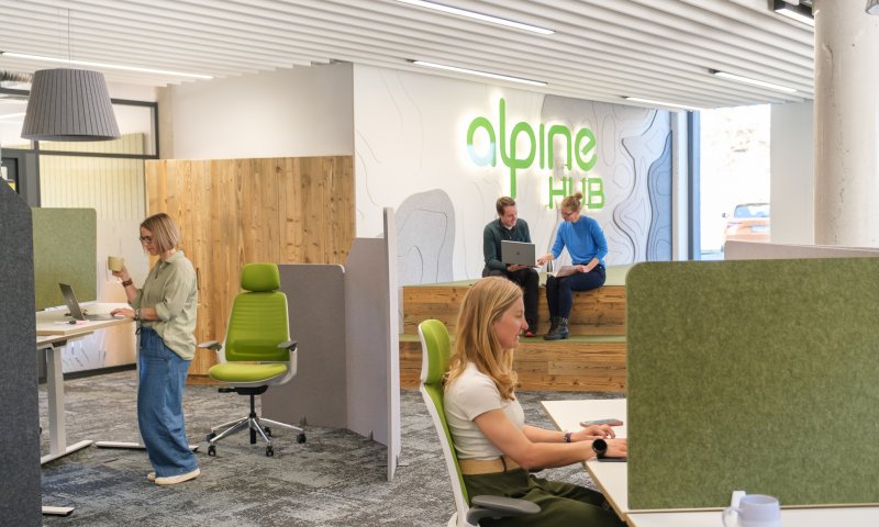 Im Open Workspace erwartet Dich ein heller, moderner Arbeitsplatz mit viel Raum für konzentriertes Arbeiten und spontanen Austausch. Ideal für alle, die flexibel und inspiriert arbeiten möchten.