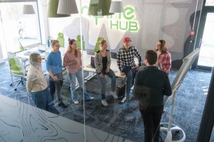 Meeting im Coworking Space