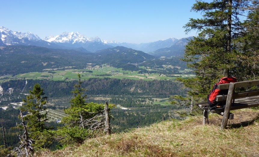 Karwendel_Oberes Isartal gegen Wetterstein u. Zugspitze