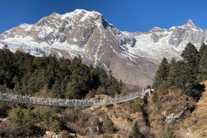 Way to samagaon suspension bridge