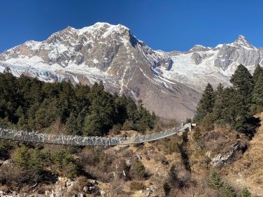 Way to samagaon suspension bridge