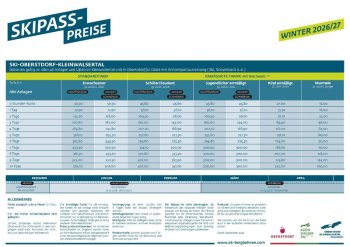Skipasspreise OK Bergbahnen 2026-27