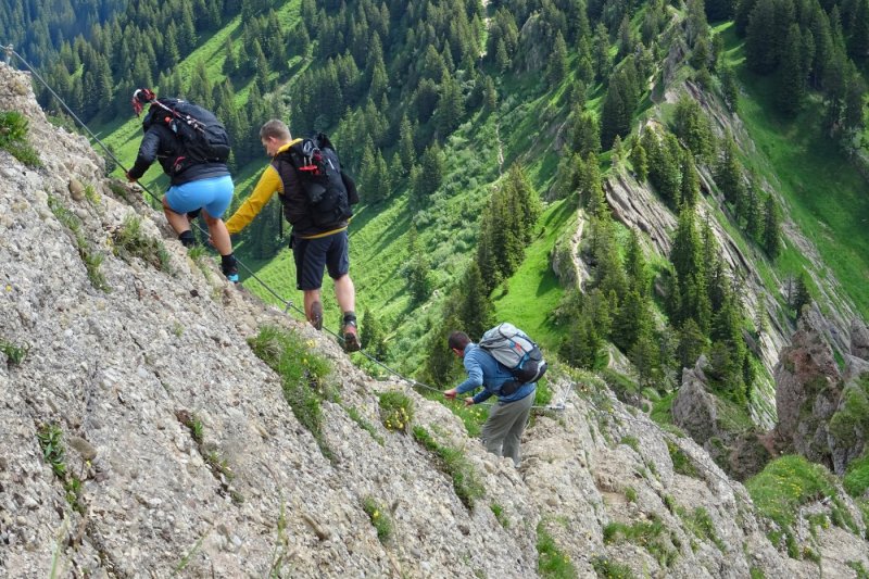 Höhenangst-Training Gratübung