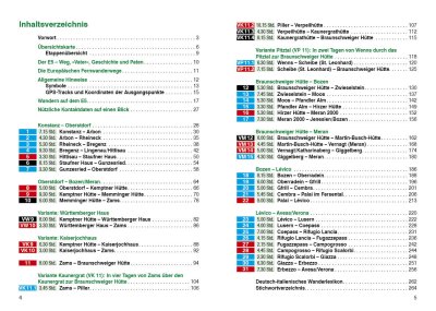 Alpenüberquerung E5 Inhaltsverzeichnis