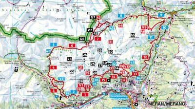 Meraner Höhenweg Übersichtskarte