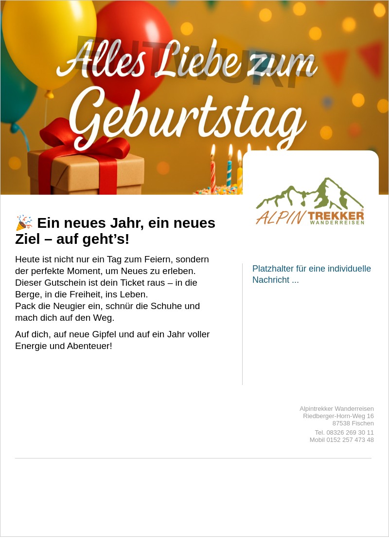 Gutscheinvorlage: Geburtstag