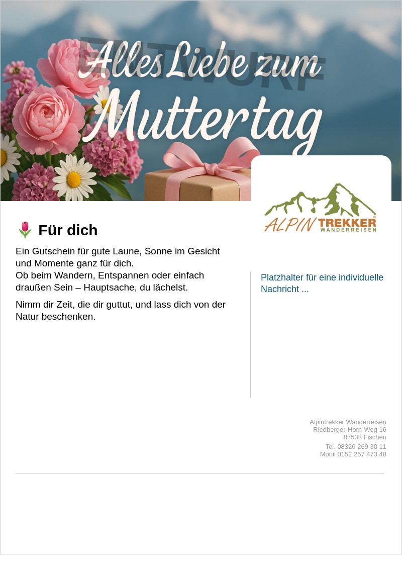 Gutscheinvorlage: Muttertag