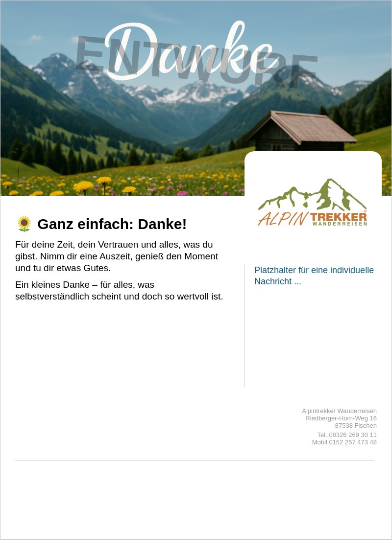 Gutscheinvorlage: Danke