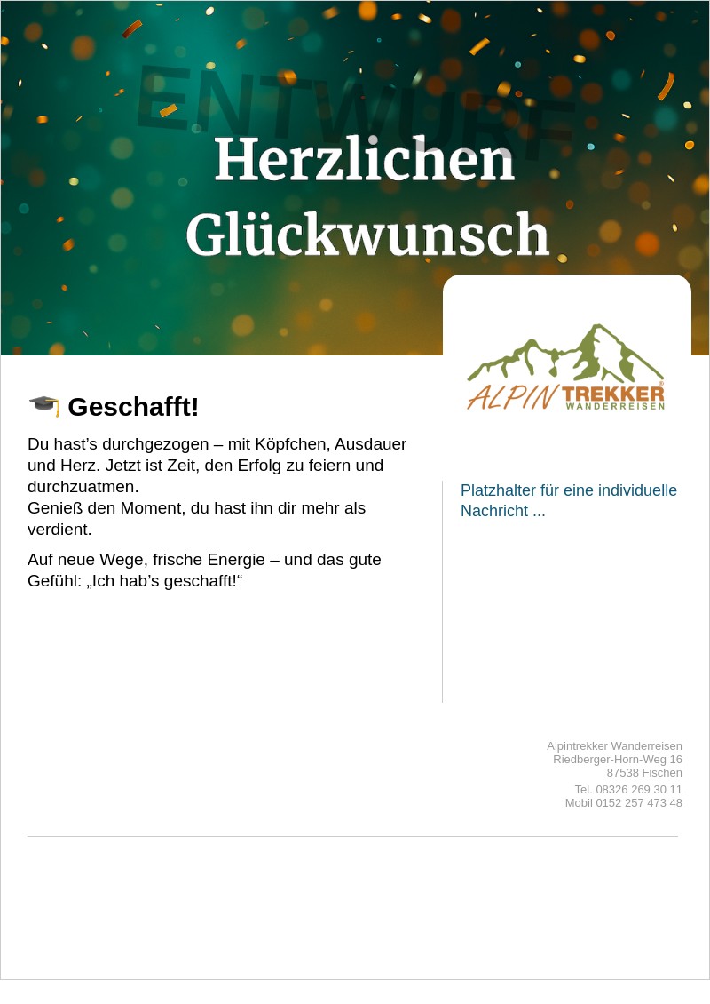 Gutscheinvorlage: Prüfung