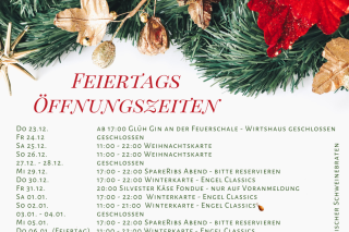Weihnachts Öffnungszeiten 2021