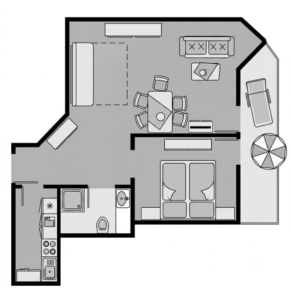 Umrisse Wohnung Nummer 8 Villawilli