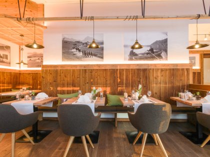 Einblick in das Restaurant im Biohotel Eggensberger in Füssen, Hopfen am See.