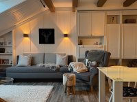 Wohnzimmer mit Sofa/Schlafsofa ca. 160x200cm für eine bis zwei Personen