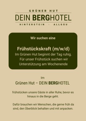 Stellenanzeige Frühstücksservice