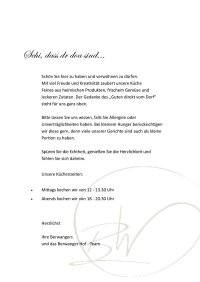 Speisekarte ab Juli 2025