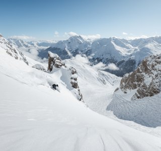 Snowy mountain terrain in St. Anton am Arlberg