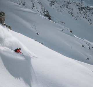 freerider in deep snow