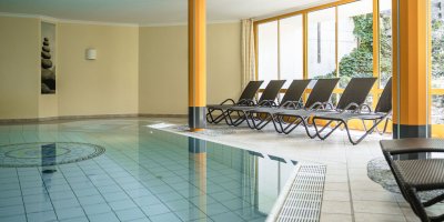 Im Wellnessbereich des Hotel mit Pool und Sauna im Allgäu, lässt es sich perfekt entspannen.