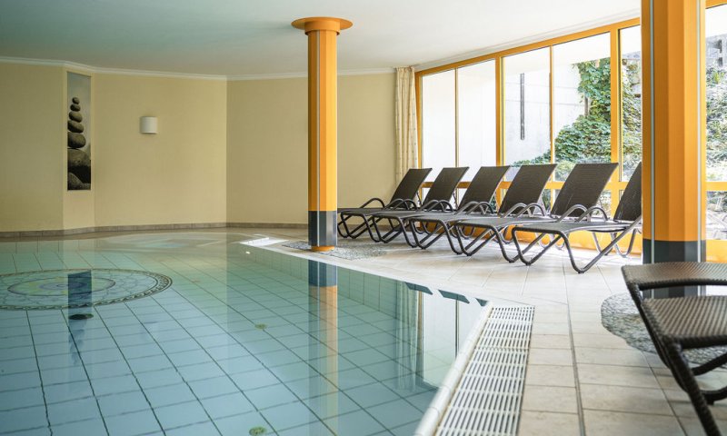 Im Wellnessbereich des Hotel mit Pool und Sauna im Allgäu, lässt es sich perfekt entspannen.