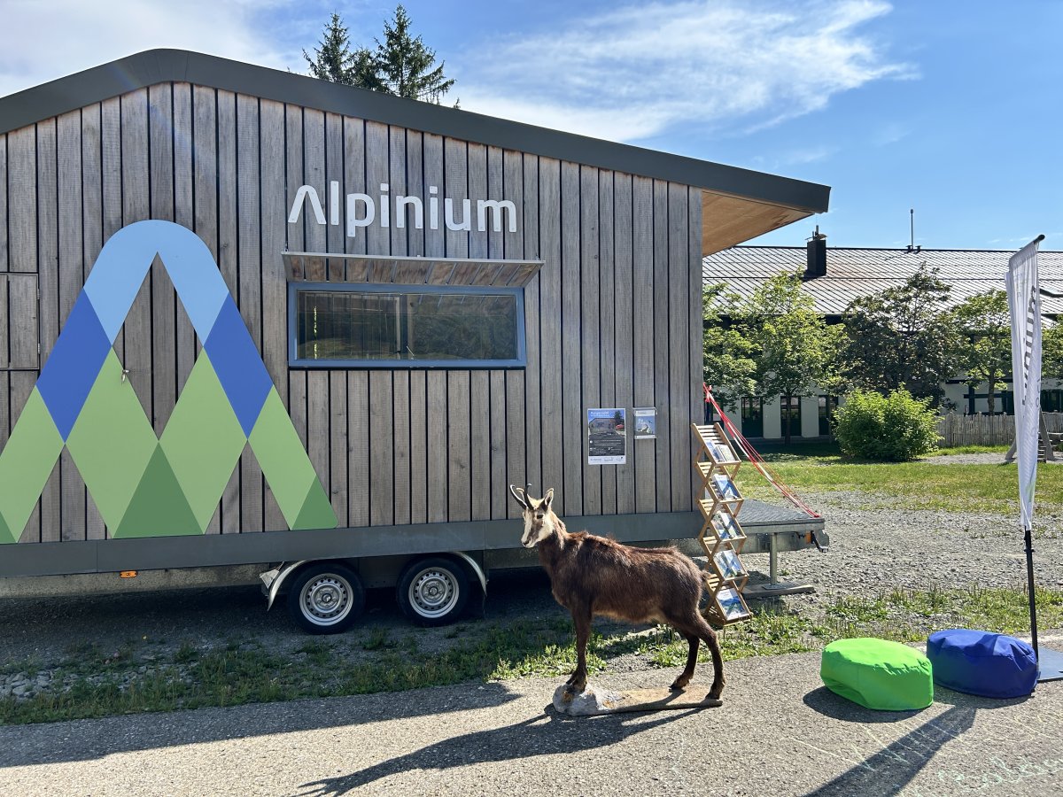 Das Rangermobil vom Alpinium unterwegs im Allgäu.