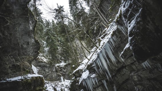 Klamm im Winter