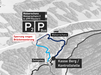 Sperrung hellblaue Route