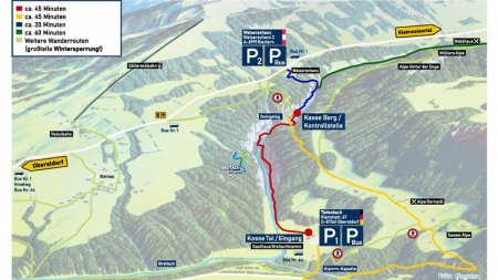 Wanderkarte für den Winter 25/26 mit gesperrten Wegen.