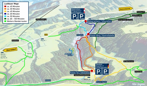 Wanderwege rund um die Breitachklamm