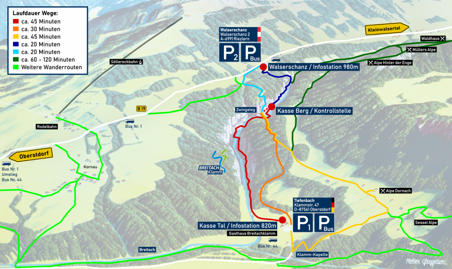 Wanderkarte Breitachklamm Sommer 2026