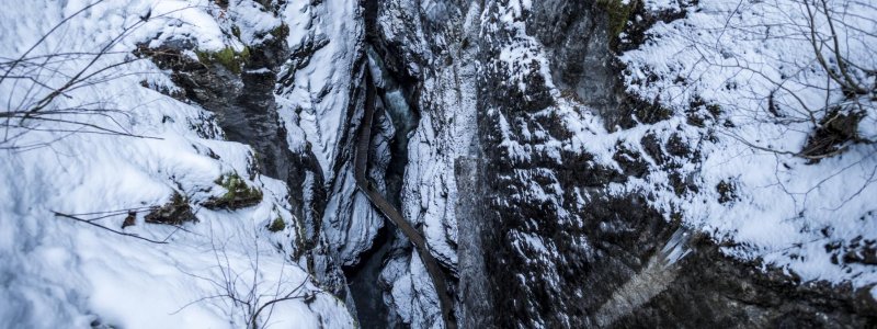 weiter Blick vom Zwingsteg in die Breitachklamm