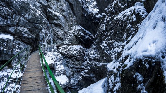 Der Weg in die eisige Breitachklamm