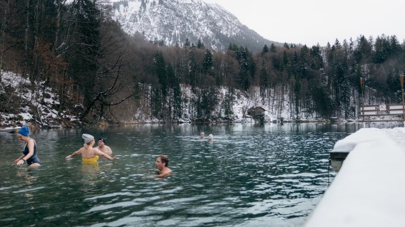 Eisbaden im Freibergsee