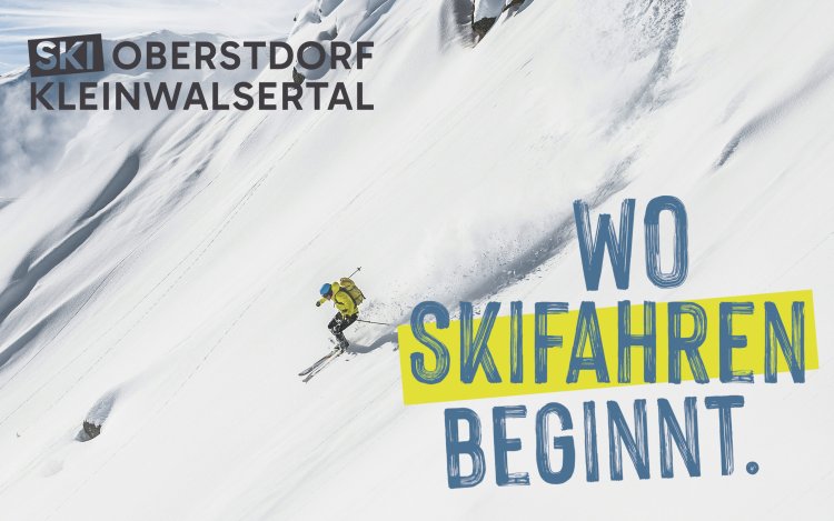 Ski fahren in Oberstdorf und Kleinwalsertal Das OK Skigebiet ist ein zwei Länder Skigebiet in den Alpen.
