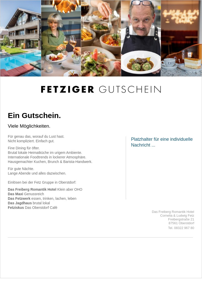 Gutschein-Vorschau Fetziger Gutschein